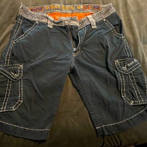 Rock Revival Cargo Shorts Blue Size 36